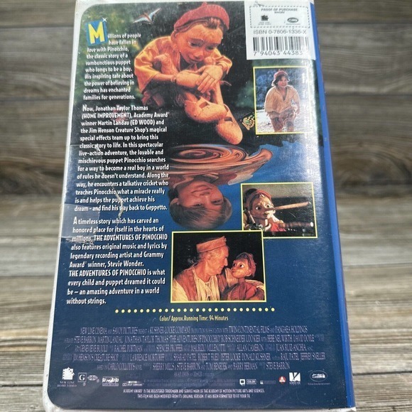The Adventures of Pinocchio VHS tape hologram cover, Martin‎ Landau - Picture 3 of 5